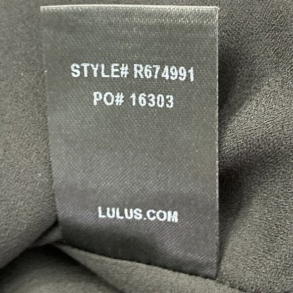 Lulus Black Sleeveless Ruffled Skater Sz Small Little Black Dress Wrap Tie Back - Picture 8 of 12